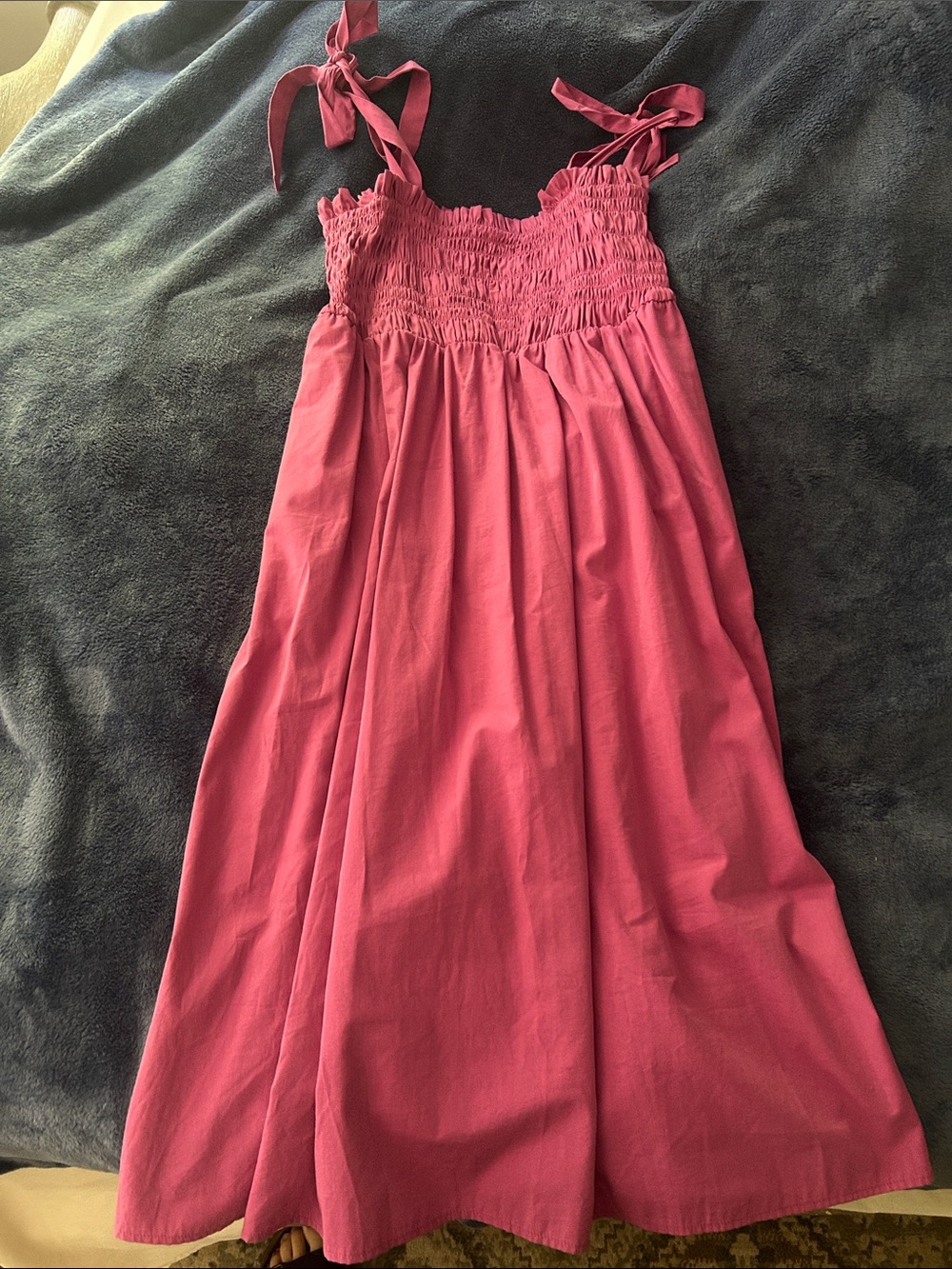 Pink Smocked Strap Women’s Dress